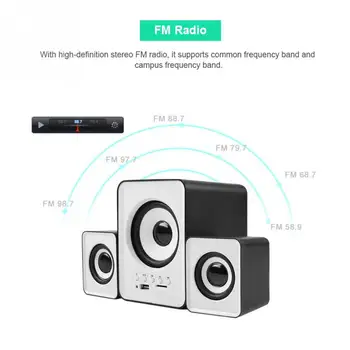 

SADA D-230 Mini Stereo Wired Column Desktop PC Computer Bluetooth Speaker TF/ U disk Black White