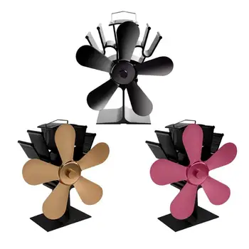 

4/5 Blades Fireplace Fan Heat Powered Stove Fan Efficient Home Heat Distribution Wood Burner Eco Fan 2019 Christmas Winter
