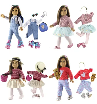 

Fashion Doll Clothes Set Toy Clothing Outfit for 18" American Doll Casual Clothes Many Style for Choice B12
