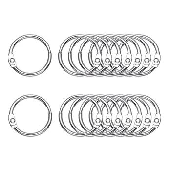 

100Pcs Loose Leaf Rings, Outer Diameter 1 Inch (OD), Inner Diameter 0.77 Inch (ID),Metal Book Binder Rings