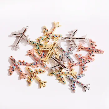 

Classic Corful CZ Aircraft Beads For Making Bracelet Trendy Charms Spacer Copper Beads DIY Accessories