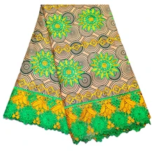 Новая голландская восковая африканская Настоящая Африканская ткань с восковой печатью Солнечная Цветочная вышивка кружевная ткань 6Yards \ lot