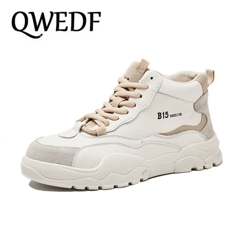 

Women Winter Sneakers Female With Plush Flat Woman Lace Up High Top Warm Ladies Vulcanized Shoes Women's White Shoes X11-10