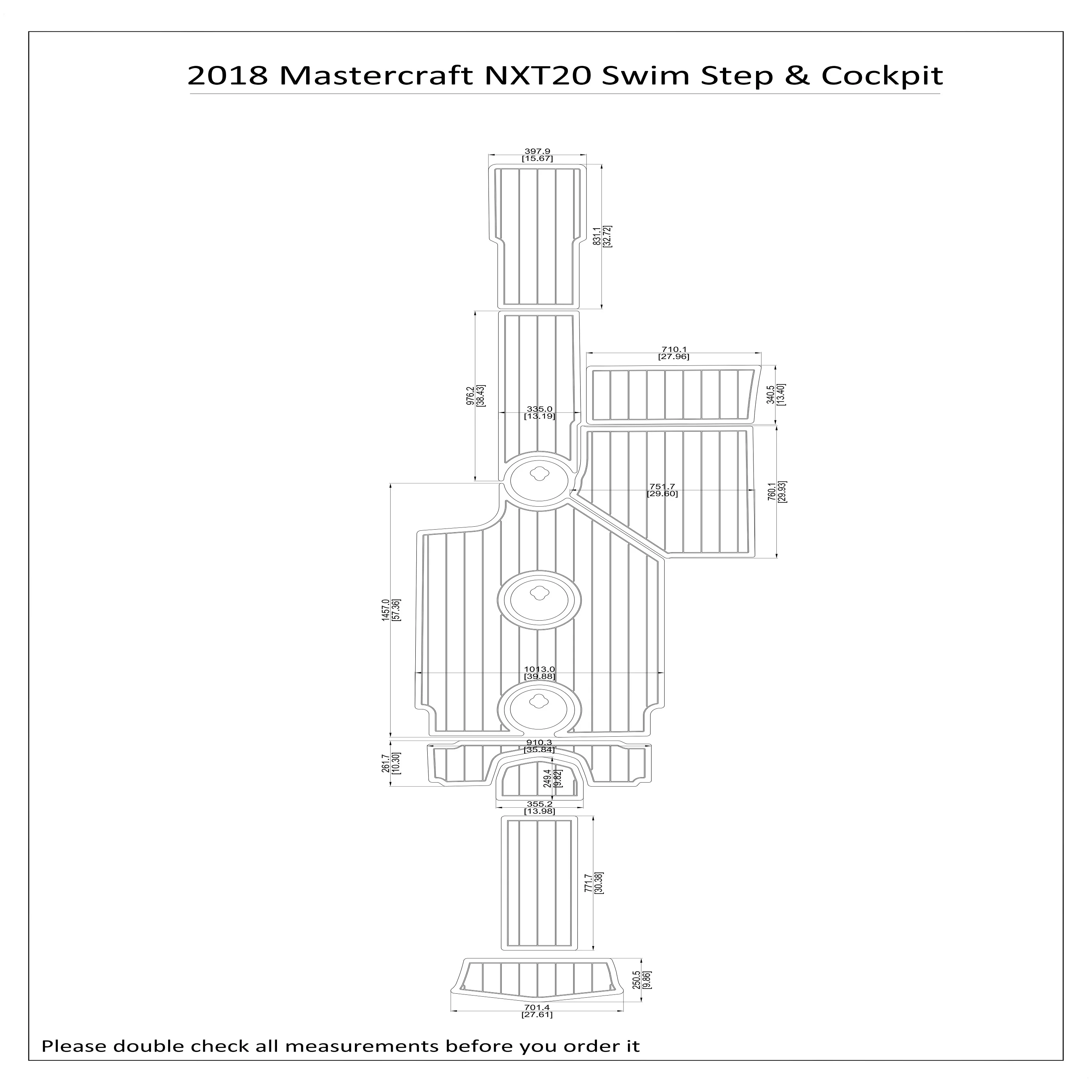 

2018 Mastercraft XT20 Cockpit Boat EVA Faux Foam Teak Deck Floor Pad