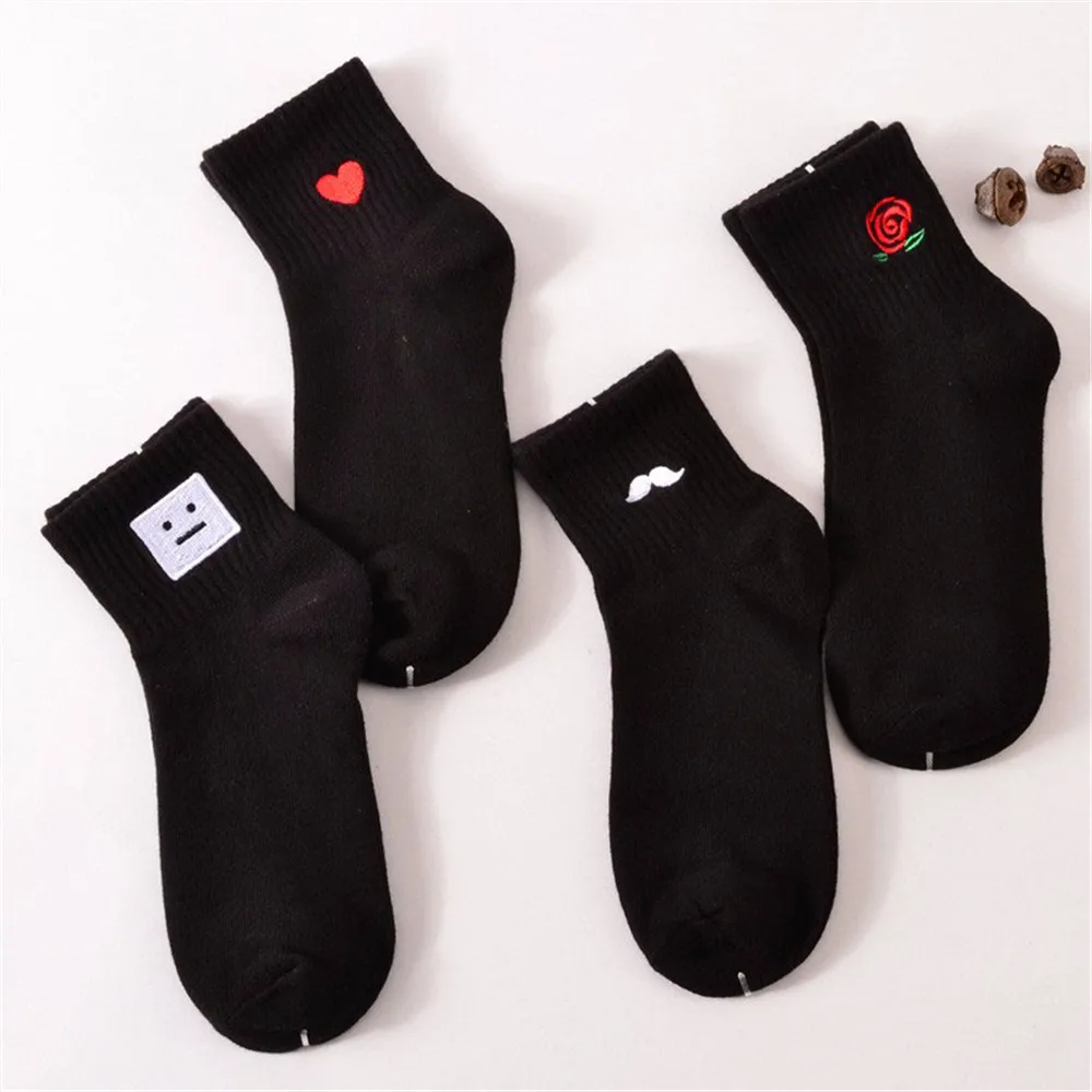 Женские хлопковые короткие носки в стиле Харадзюку с надписью Love killer Moustache Milk Cola