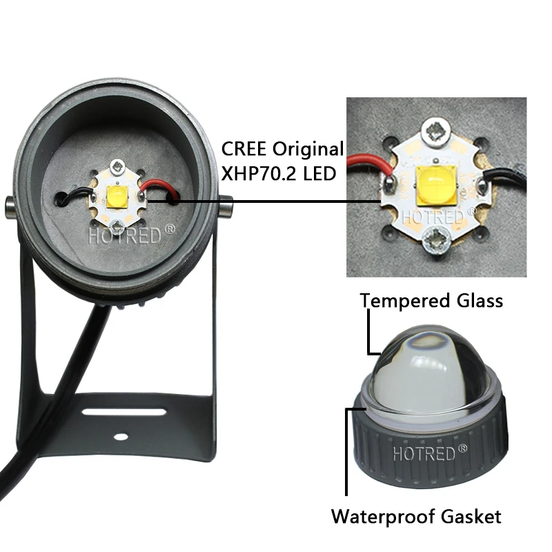 CREE XHP70.2 Профессиональный уличный светодиодный прожектор 30 Вт фокусировочная лампа освещение на большие расстояния узкий угол луча с DC 12-24 В