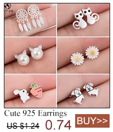 Fashion Earings Jewelry Silver Color Small Pearl Cat Stud Earrings for Women Girls Summer Daisy Flower Earring pendientes mujer