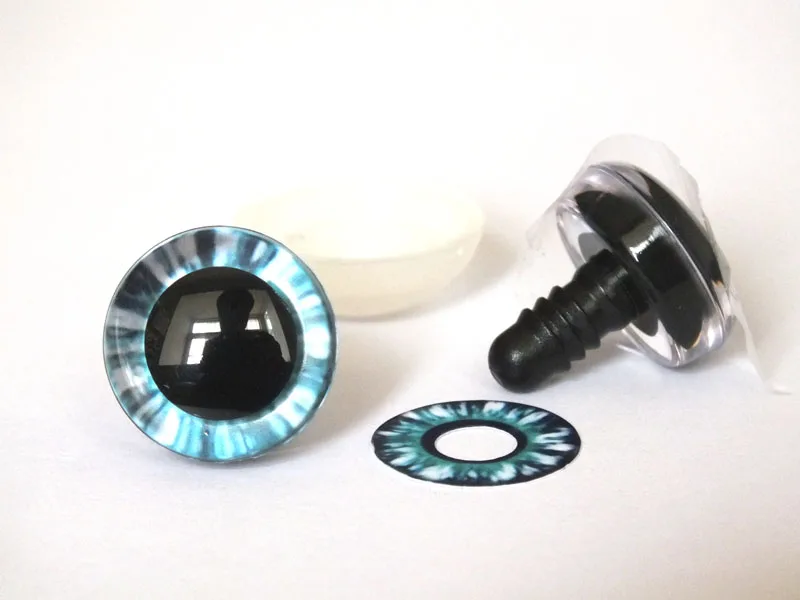20pcs 14-40mm round plastic clear toy safety eyes + glitter sheet + hard washer for plush doll findings-size option