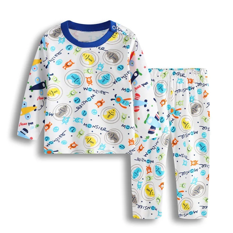 Одежда для сна для маленьких мальчиков и девочек; пижамные костюмы с героями мультфильмов для новорожденных; Bebe; пижамы для младенцев; одежда для сна; хлопковые брюки; комплекты одежды с длинными рукавами
