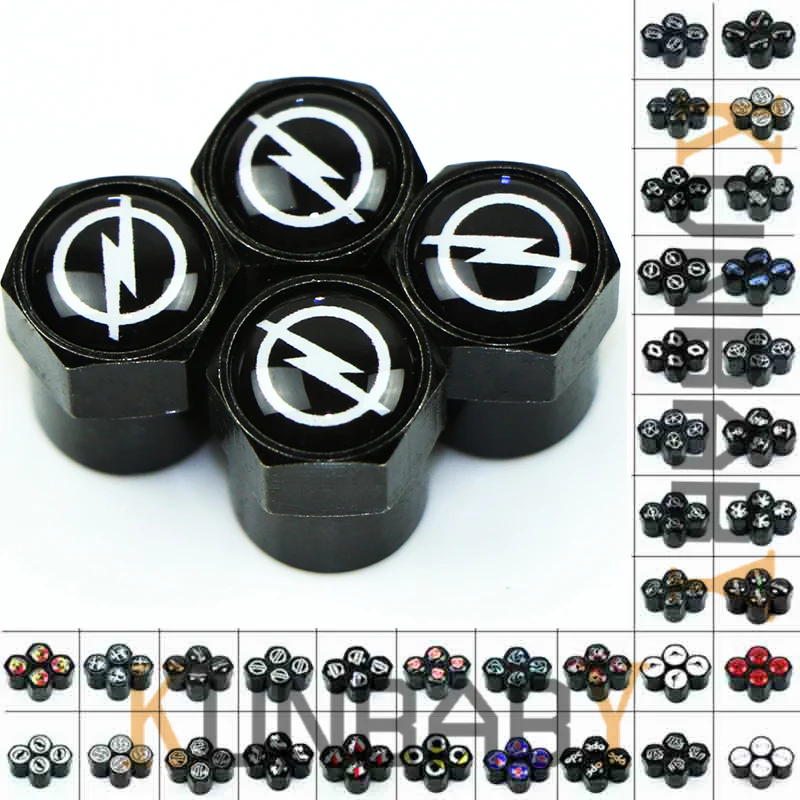 Accesorios hexagonales de Metal para coche, válvula con tapa para rueda, tapas de válvula de neumático con emblema automático para Opel Renault Abarth Alfa Romeo, 4 Uds.