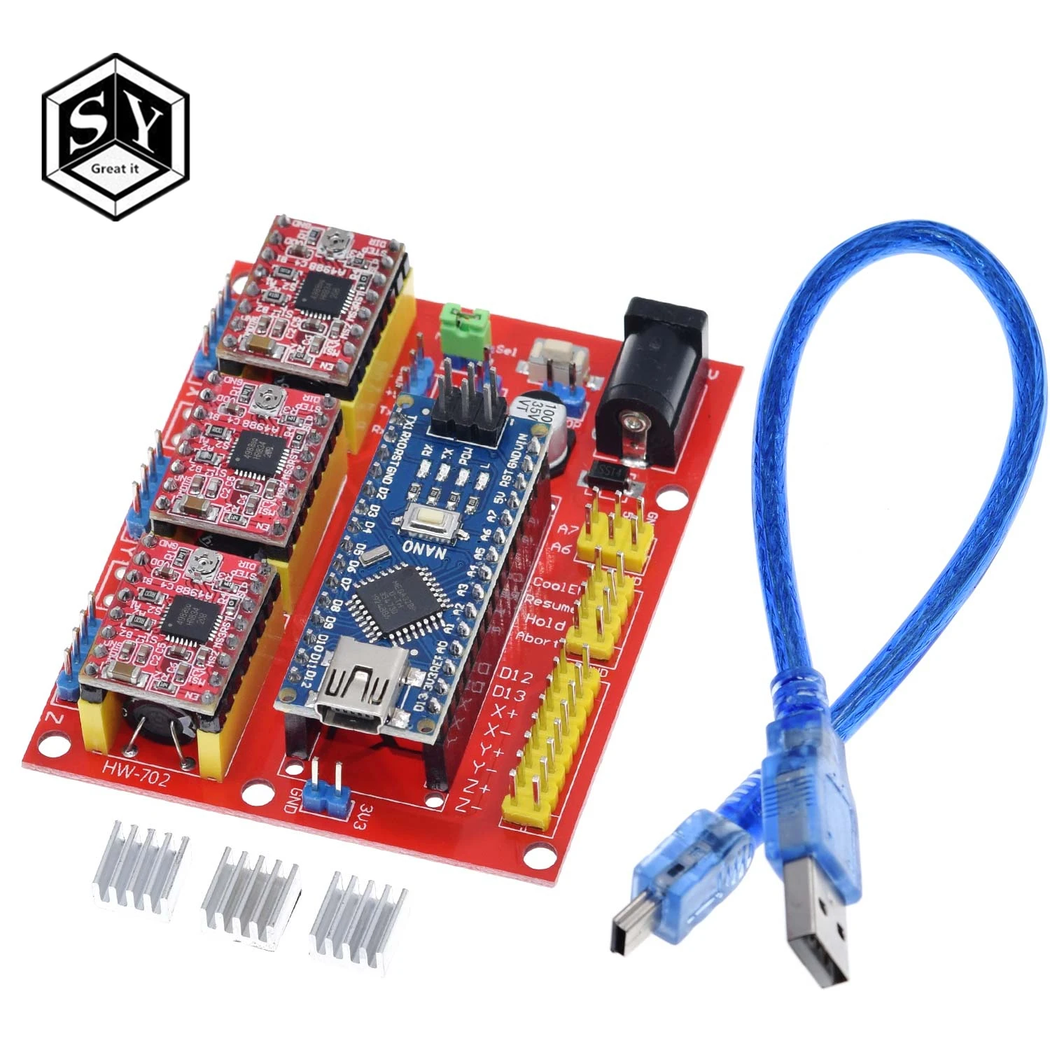 Cnc shield 3 вентилятор. набор драйверов. установщик драйверов. драйвер. 2.