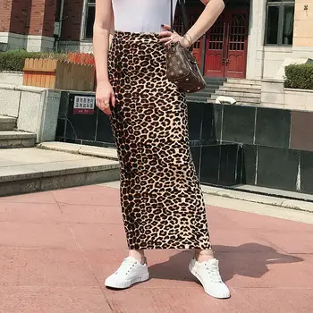 

Leopard Print Long Skirt Muslim Women Fashion High Waist Maxi Skirts Islamic Bodycon Pencil Stretch Skirts Dress Abaya Ramadan