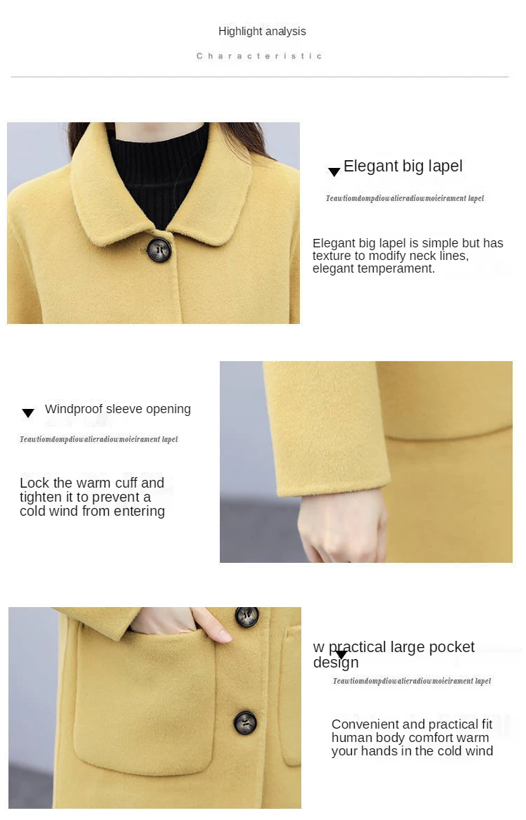 Good Version Woolen coat women's new 2021 autumn-winter business wear jacket single-Breasted big pocket solid color Temperament best winter jackets