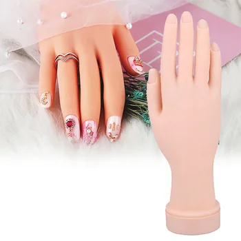

Simulation Fake Manicure Hand Model Bendable Finger Flexible Nail Art Practice Salon Beginners Professional Training Decorative