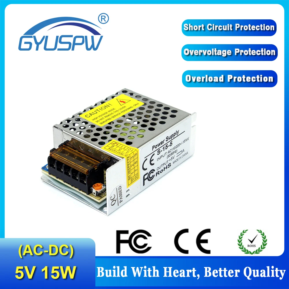 DC5V трансформатор освещения 5V 15W 25W 50W 60W 100W 150W 200W 250W 300W 350W переключатель питания для
