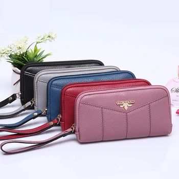 

Women Clutch Coin Purse Zipper Simple PU Leather Short Wallet Card Holder Organizer Bags Mini Classic Cute Money Bags