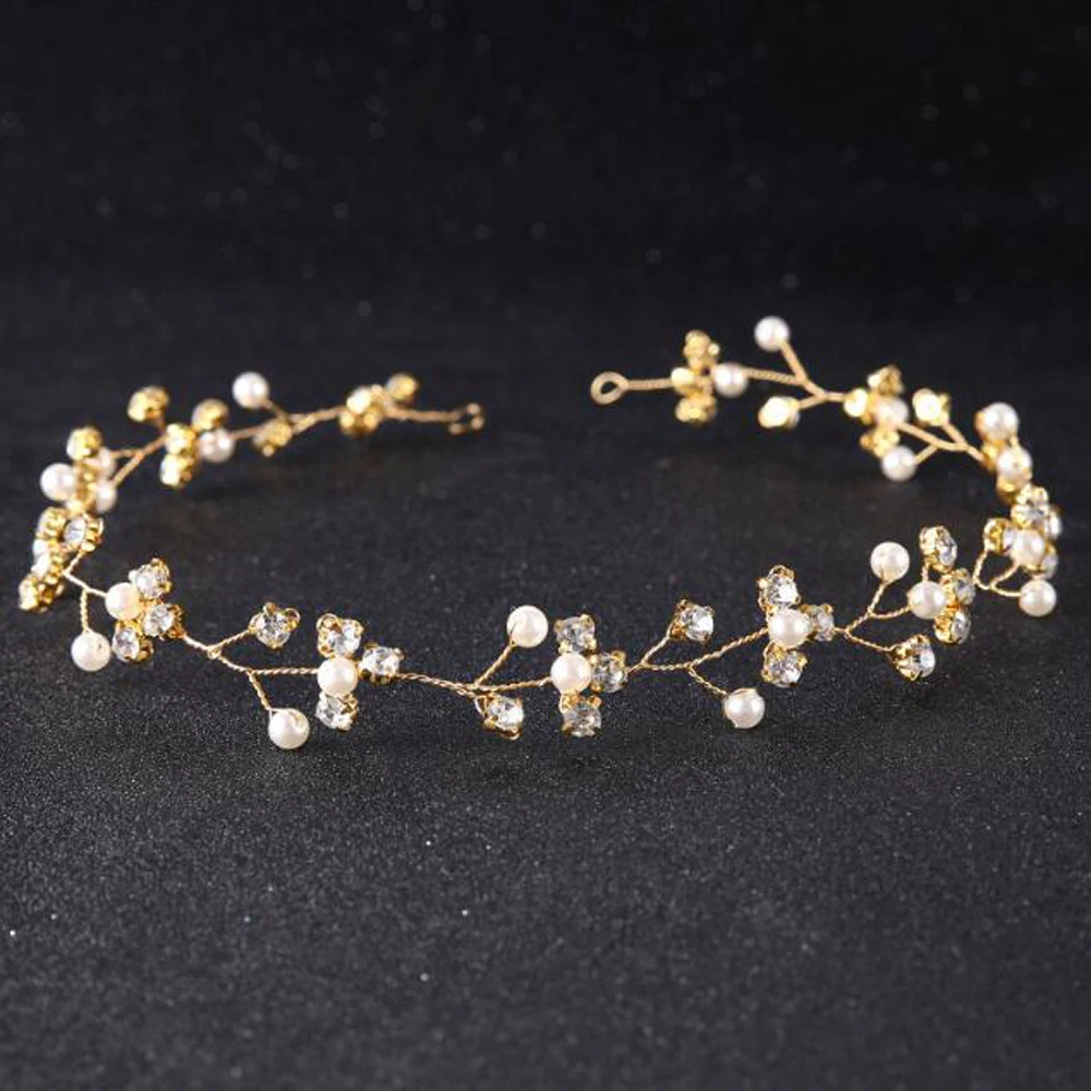 Wedding Gold Silver Rhinestones Headband Tiara Wedding Hair Vine Bridal Headband Hair Jewelry accessories for Women