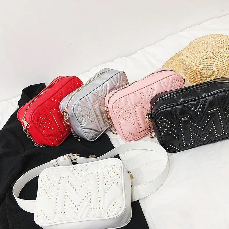 

WOMEN'S Shoulder Bag 2019 Pu Korean-style Shoulder Bag Rivet Mini Mobile Phone Bag Fashion Wallet