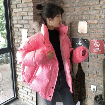 

Short Down Cotton Jacket Women Parkas Loose Overcoat Female Casual Jacket Warm Thicken Winter Women Coat Padded Outerwear Q2075