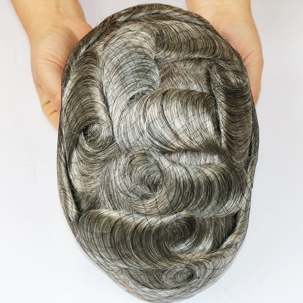 Кружевная основа парик из индийских человеческих волос Remy мужские волосы с