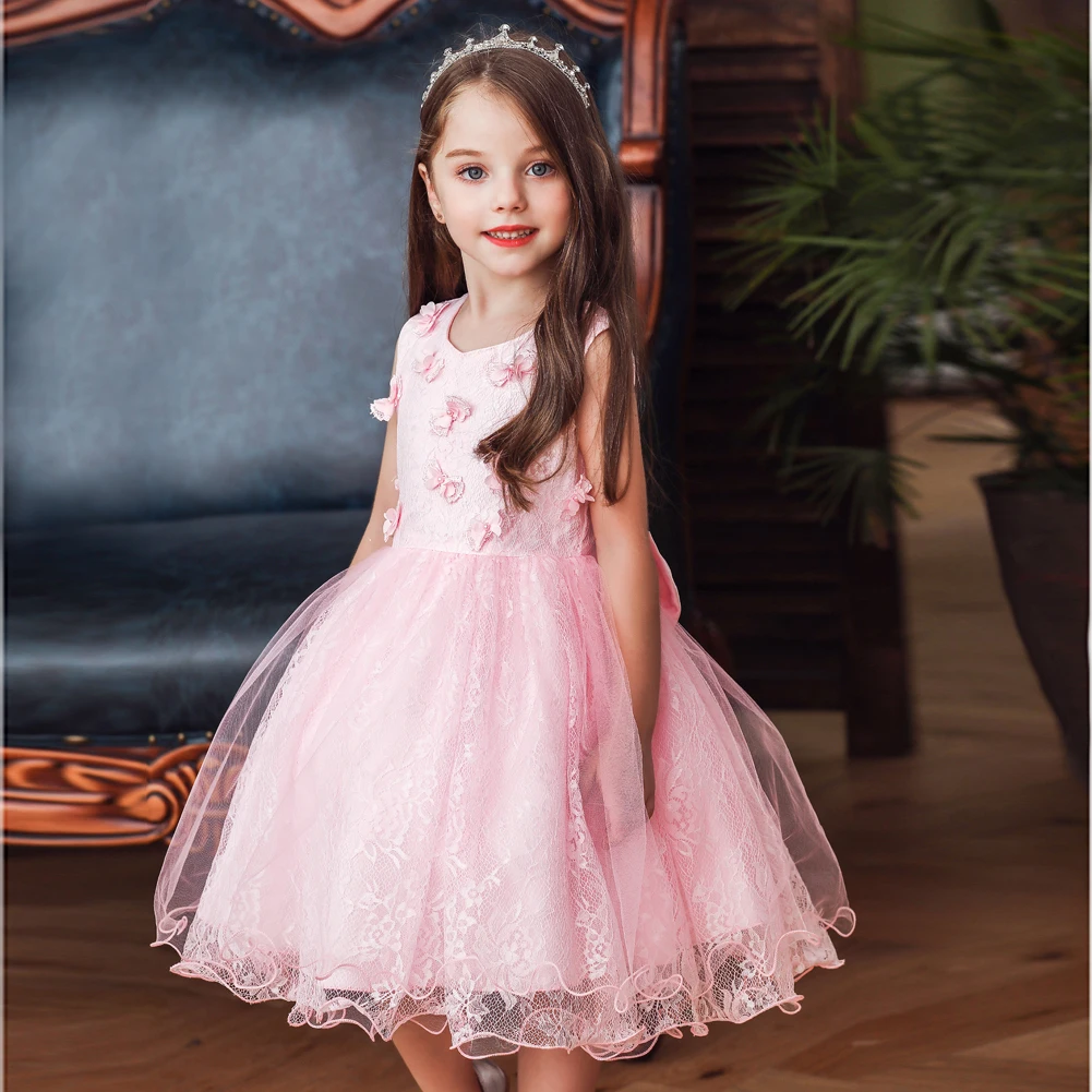 

Vgiee Girl Dress Summer Kids Clothes Brands Kids Dresses Girls Sleeveless Flowers Princess Costume Party and Wedding Outfits