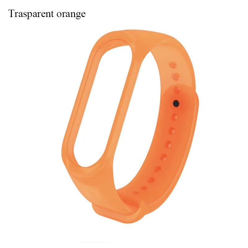 BOORUI прозрачный mi band 4 ремешок correa mi band 4 красочные силиконовые красочные pulsera ремешок для xiaomi mi band 3 4 band - Цвет: Transparent orange