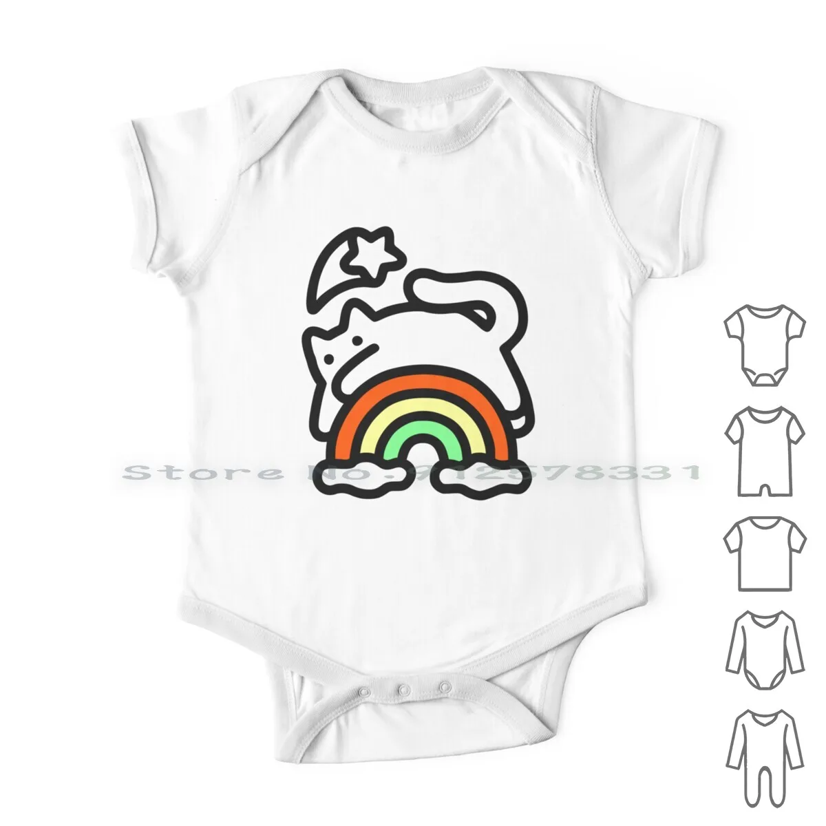 

Rainbow Cat Newborn Baby Clothes Rompers Cotton Jumpsuits Cats Rainbows Cute Cool Kittens Kitty Meow Boy Girl Cloud Sky Doodle