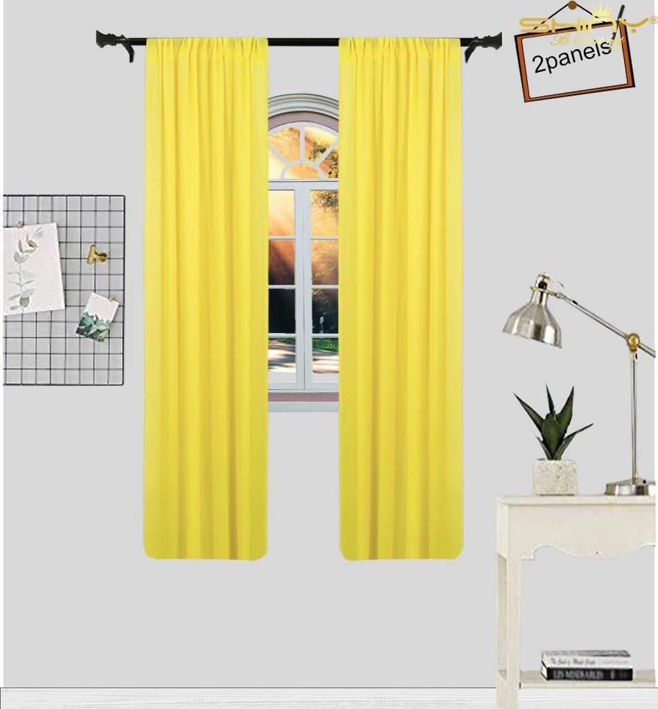 

Yellow Sheer Backdrop Curtains 2x8ft-3 Panels Simple French Window Chiffon Curtain for Living Room Window-M190910
