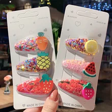 Южная Корея стиль цвет Прохладный зыбучие пески Прозрачные Девушки фрукты заколки Детская Морская звезда BB клип летний зажим головной убор