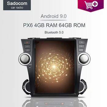 

PX6 Tesla 1080P 12.1" Android 9.0 For Toyota highlander 2008 Bluetooth 5 Car DVD Player 4GB Car Radio Multimedia GPS autoradio