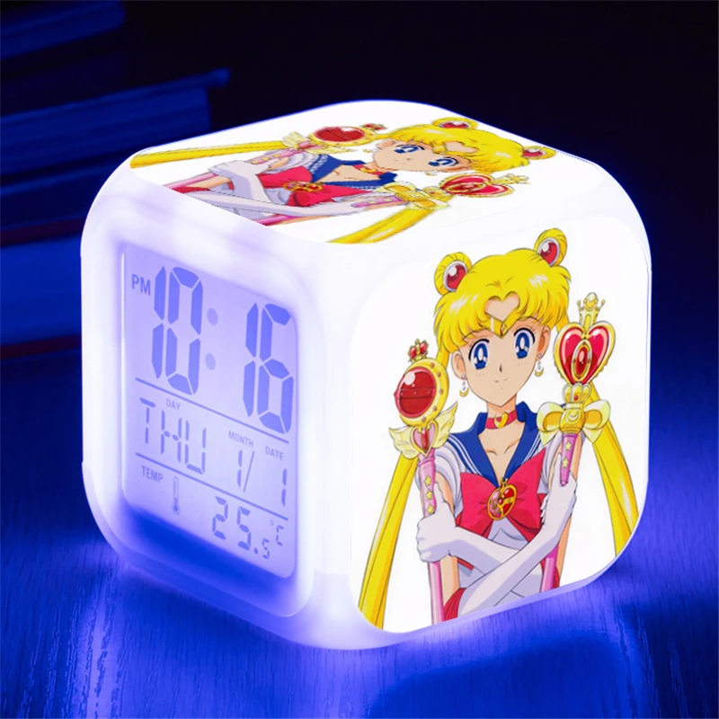 Аниме Сейлор Мун Цукино Усаги светодиодный Будильник Винус Юпитер Меркурий Марс