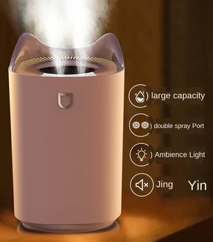 

Home Appliances USB Humidifier 3000 Ml Double-Port Ultrasonic Cool Mist Air Oil Diffuser Romantic Color LED Lamp Humidifier