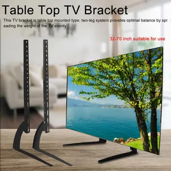 

Tv Stand Black Metal Steel Bracket for Flat LED LCD Screen TV Desktop Table Top Mount Stand Holder Aluminum Wall Bracket