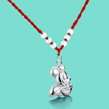 

Chinese style 925 sterling silver genus mouse pendant necklace child/female style suitable jewelry lucky necklace birthday gift