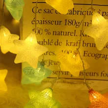 Led Christmas Lights Star Elf Doll Accessories Eve Decorations Home Tree Supplies Things Decor for Garden Living Room Holiday