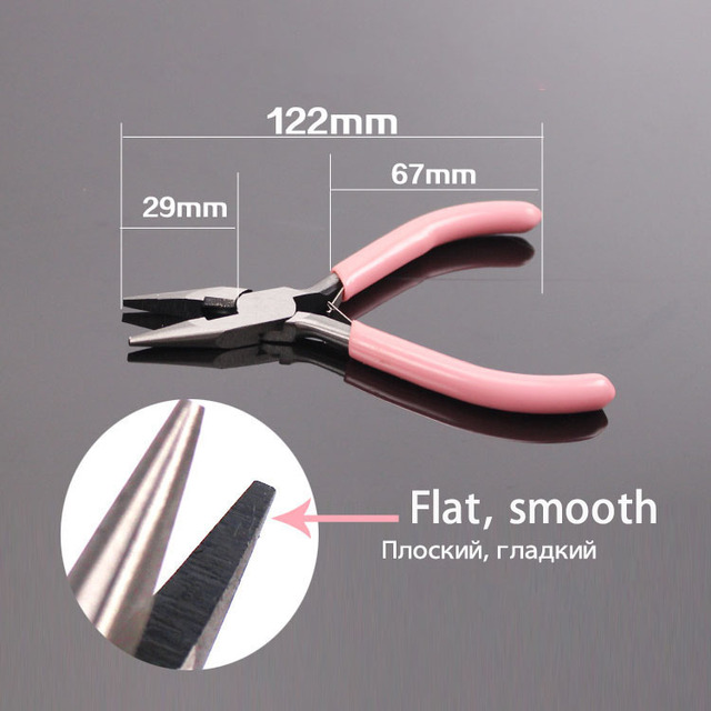 Mini Jewelry Pliers Set DIY Jewelry Making and Fixing Tools Pink Handle with Scissors, Copper Wire Cutting, Oblique Pliers