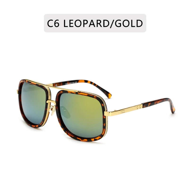 Модные солнцезащитные очки с большими рамами Мужские квадратные модные очки женские высококачественные ретро очки для вождения солнцезащитные очки винтажные Gafas Oculos - Цвет линз: C6
