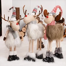 Muñeco de alce de pie con luces para niño, muñeco de alce de reno, adornos de Navidad, juguetes de peluche
