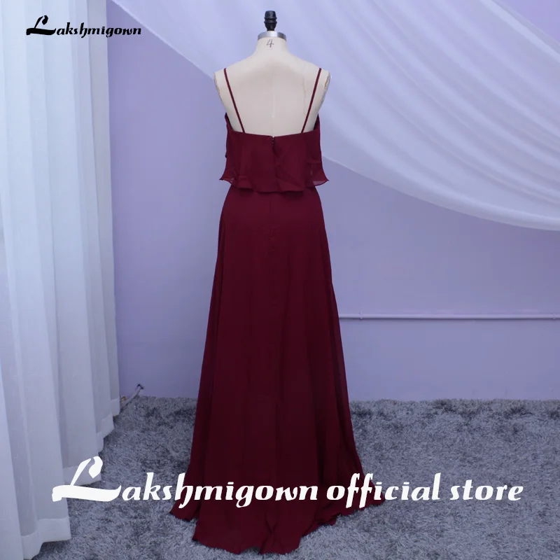 Lakshmigown бордовые платья для подружки невесты женские длинные шифоновые пляжные платья трапециевидные Свадебные платья для гостей
