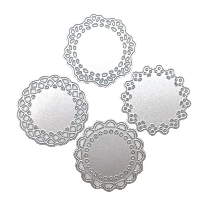 

4Pcs Mini Lace Doily Circle Metal Cutting Dies Scrapbooking Craft Dies Making Paper Art Diy Embossing