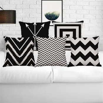 

Beauty Simple black and beige geometric ripple wholesale wedding gift cushion cover home car office sofa decorative pillow case