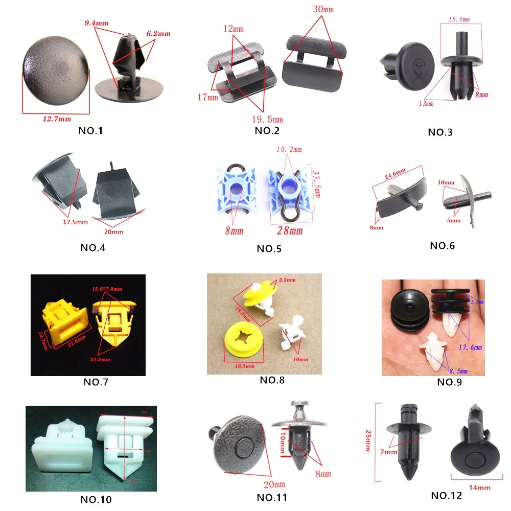 24 шт. смешанные автомобильные дверные панели бампер крыло уплотнительная полоса пластиковые крепежные детали зажим для Volvo S40 S60 S80 S90 заклепки