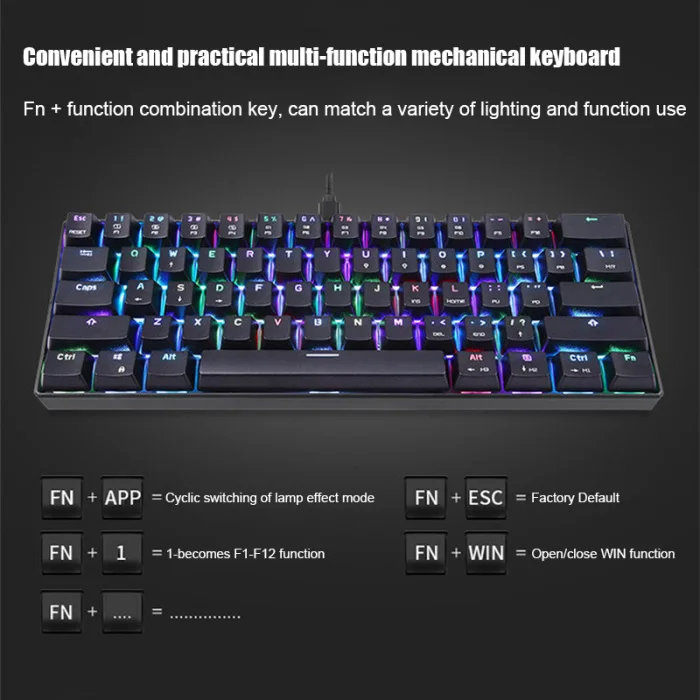 RGB подсветка механическая клавиатура CK61 с переключателем коробки игровая клавиатура быстрая скорость отклика DU55