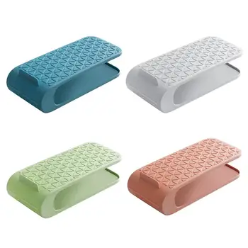 

5PCS Double Layer Shoe Slots Organizer strong and durable stable adjustable easily cleaned Stack Shoe Rack