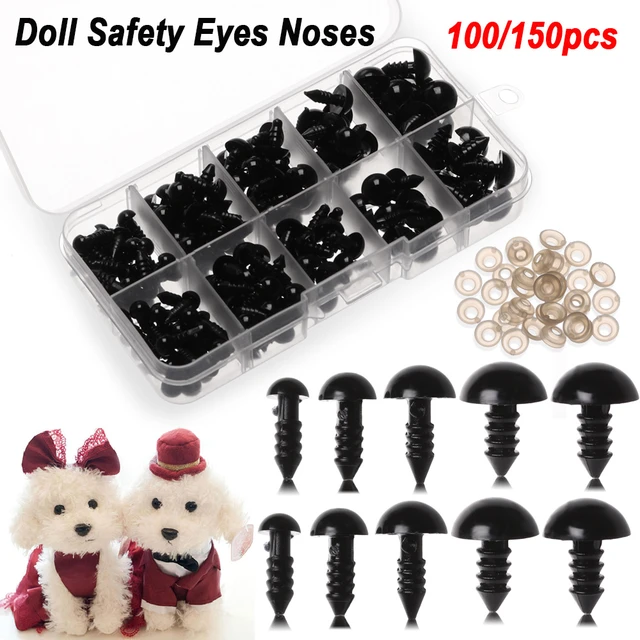 100/500pcs DIY 3-12mm Round Flat Black Eyes Plastic Eyes Eyes for