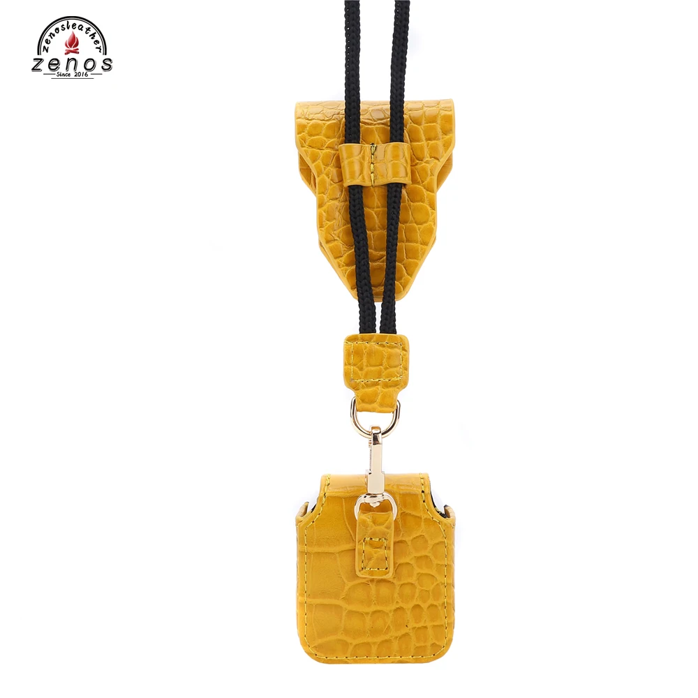 Zenos Leather Case For Airpods Women Man Premium Pu Leather Crocodile/Ostrich Pattern Earphone Protective Cover Bag Accessory