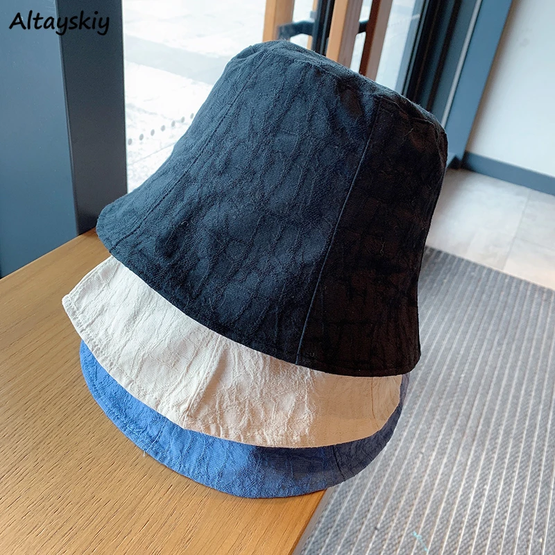 female bucket hat Design Bucket Hats Women Print Leisure All-match Japanese Style Streetwear Fashion Flat Caps Outdoor Sun Shading Harajuku Teens designer bucket hat womens