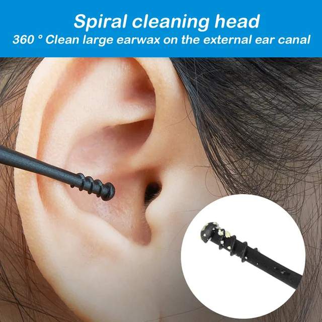 Silicone Coton-tige Spiral Ear Scoop Stick Réutilisable Bâton de