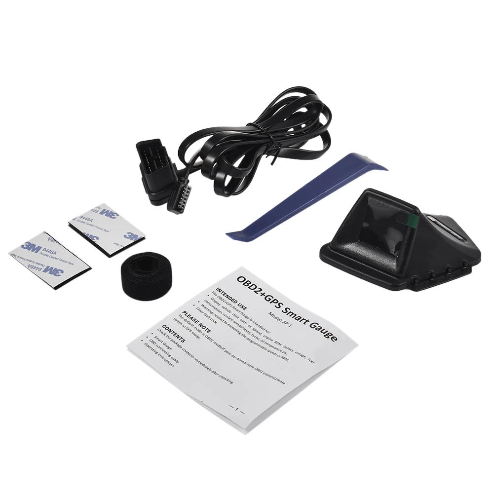 AP-1 Car HUD Head Up Display Digital GPS Speedometer Odometer with Overspeed Alarm