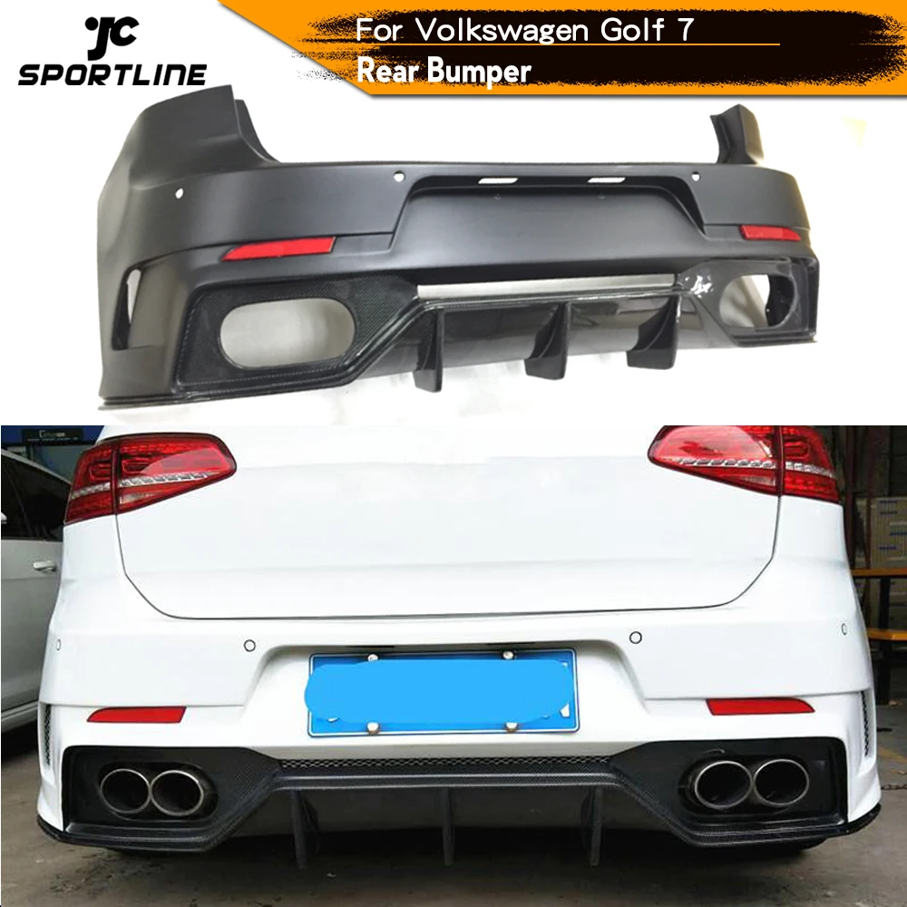 Углеродное волокно задний бампер Выпускной диффузор спойлер для Volkswagen VW Golf 7 2014